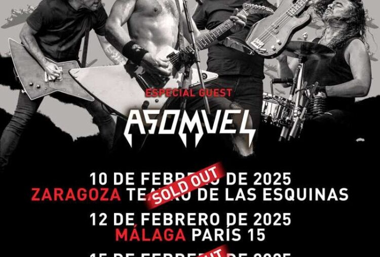 Fechas de los conciertos de Airbourne en España junto con Asomvel